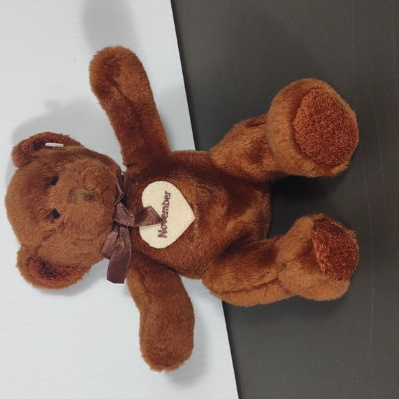 •Collections For Target RB Russ Berrie November heart Brown Teddy Bear 🧸 7.5 in - Picture 2 of 11